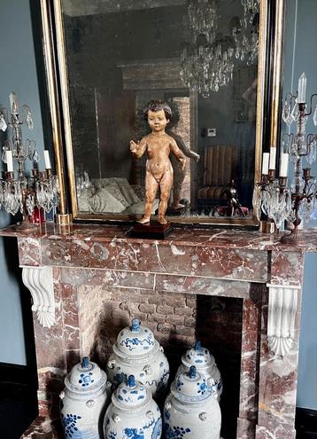 Statue de Jésus en bois polychrome du XVIIIe siècle, Enlèvement ou Envoi