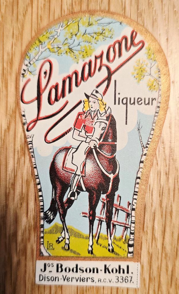 Lamazone Liqueur – Jos Bodson – Kohl  Etiquette - Label 114, Collections, Marques de bière, Autres types, Enlèvement ou Envoi