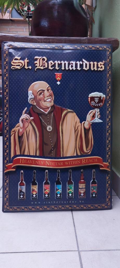 Panneau publicitaire bière Saint-Bernard (60 x 40 cm), Collections, Marques de bière, Comme neuf, Panneau, Plaque ou Plaquette publicitaire