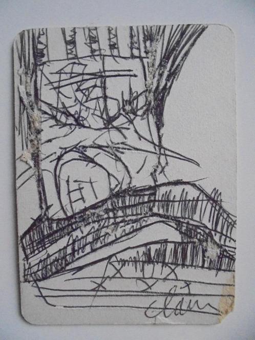 Hugo Claus  4   Abstracte Kop   Tekening, Antiek en Kunst, Kunst | Tekeningen en Fotografie, Verzenden