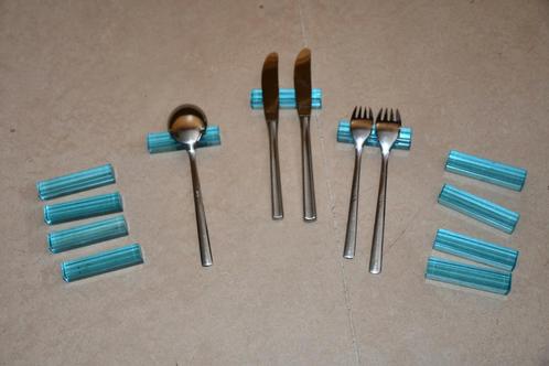 Glazen vintage bestek onderleggers, Antiek en Kunst, Antiek | Bestek, Ophalen of Verzenden