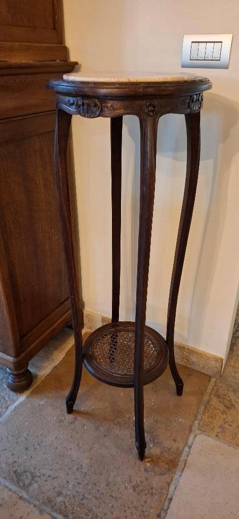 Louis XV antieke pied de stal, marmeren blad, Huis en Inrichting, Woonaccessoires | Zuilen en Pilaren, Gebruikt, Ophalen