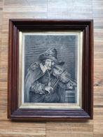 Ets/diepdruk vioolspeler - gesigneerd - juin 1825, Ophalen of Verzenden