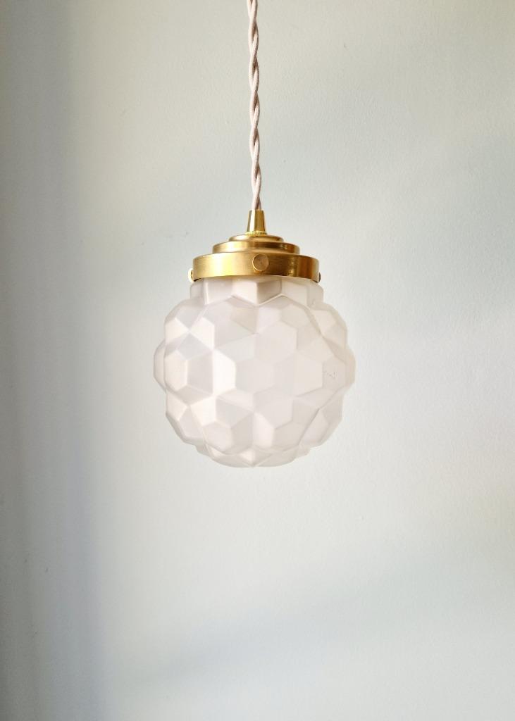 Art Deco hanglamp in gesatineerd glas, 1920-30s, Antiek en Kunst, Antiek | Verlichting, Ophalen