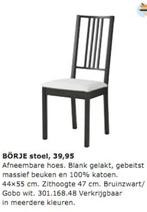 BORJE Ikea stoelen zwart - wit, Maison & Meubles, Noir, Tissus, Enlèvement ou Envoi