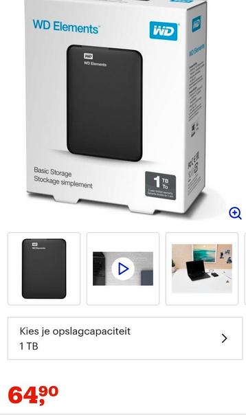 WD elements 1TB nieuw prijs 50euro per stuk beschikbaar voor biedingen