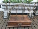 Unieke Vintage Designer Prachtstuk – Houten & Messing Houder, Antiek en Kunst, Ophalen