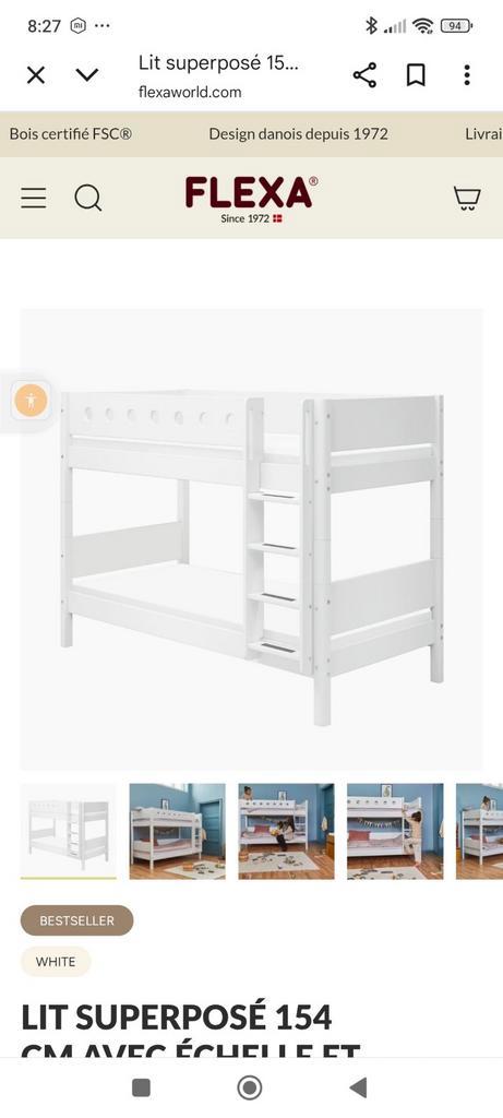 Lit superposé blanc de la marque Flexa, Maison & Meubles, Chambre à coucher | Lits superposés & Lits mezzanines, Utilisé, Lits superposés