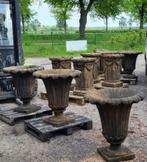 Antiek roest look tuinvazen op zuil, Jardin & Terrasse, Vases de jardin, Enlèvement, Neuf