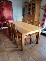 Table + 6 chaises de salle à manger à vendre, Maison & Meubles, Enlèvement, Utilisé, Rectangulaire, Chêne