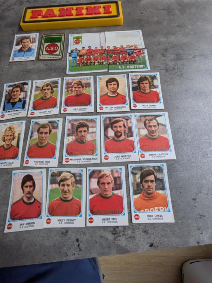 PANINI FOOTBALL 77 AS OOSTENDE 20 STICKERS 1977, Hobby en Vrije tijd, Stickers en Plaatjes, Nieuw, Verzenden
