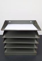 Vintage industrieel metalen documentenrek (brandweer), Antiek en Kunst, Ophalen of Verzenden