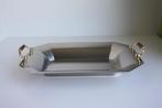Inox tray met vergulde handvaten – merk Pierfranco Gnali, Huis en Inrichting, Overige materialen, Ophalen of Verzenden, Overige stijlen
