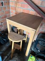 Eiken massieve bartafel met 2 stoelen, Antiek en Kunst, Ophalen