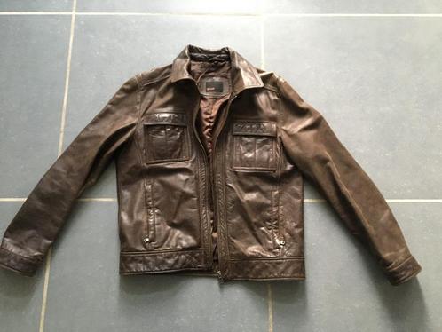 Zara man echt leder jas maat Small, Kleding | Heren, Jassen | Zomer, Zo goed als nieuw, Bruin, Ophalen of Verzenden