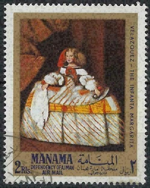 Manama 1968 - Yvert 67PASW - Schilderijen (ST), Postzegels en Munten, Postzegels | Azië, Gestempeld, Verzenden