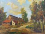 Hoeve - Olie op doek -Snippe, Ophalen of Verzenden