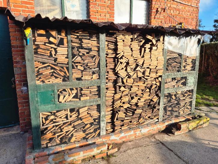 Eik brandhout +- 4 kuub, Tuin en Terras, Brandhout, Blokken, Eikenhout, 3 tot 6 m³, Ophalen