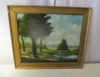 Mooi Oud Geschilderd Werk 'Bomen en Rivier' - gesigneerd, Antiek en Kunst, Kunst | Schilderijen | Klassiek, Ophalen of Verzenden