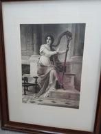 Kader met dame die harp speelt, Antiek en Kunst, Ophalen