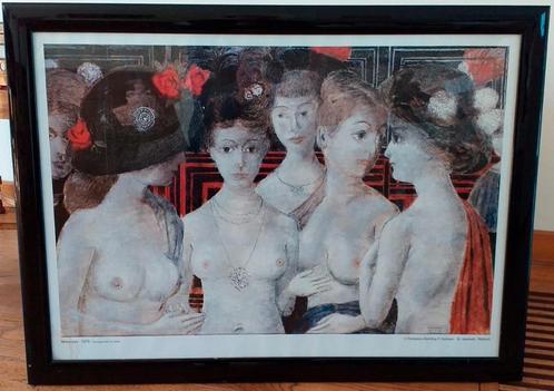 Paul Delvaux - screenprint in kleur, Antiek en Kunst, Kunst | Litho's en Zeefdrukken, Ophalen