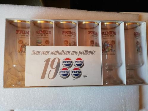 6 Primus steenglazen, Verzamelen, Glas en Drinkglazen, Zo goed als nieuw, Ophalen of Verzenden