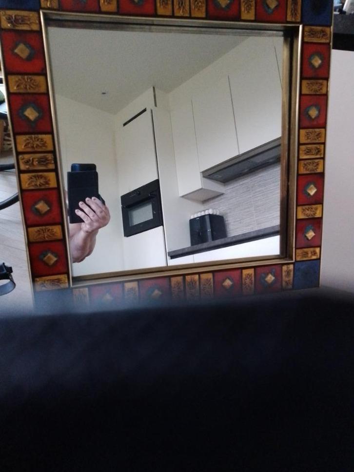 Mooie retro/art-deco spiegel begin '60, Antiek en Kunst, Antiek | Spiegels, Minder dan 50 cm, Minder dan 100 cm, Ophalen