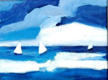 Gerrit Benner BNr "Boten op zee" beschikbaar voor biedingen