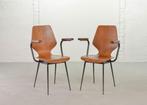 Set vintage design minimalistische stoelen Carlo Ratti stijl, Huis en Inrichting, Ophalen, Gebruikt, Twee, Bruin