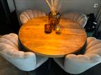 Ronde Eettafel Mangohout 130cm 78cm, Enlèvement ou Envoi, Utilisé