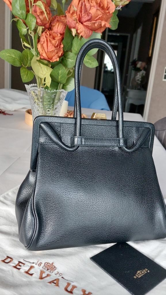 Delvaux zwarte handtas, Handtassen en Accessoires, Tassen | Damestassen, Zo goed als nieuw, Handtas, Zwart, Ophalen of Verzenden