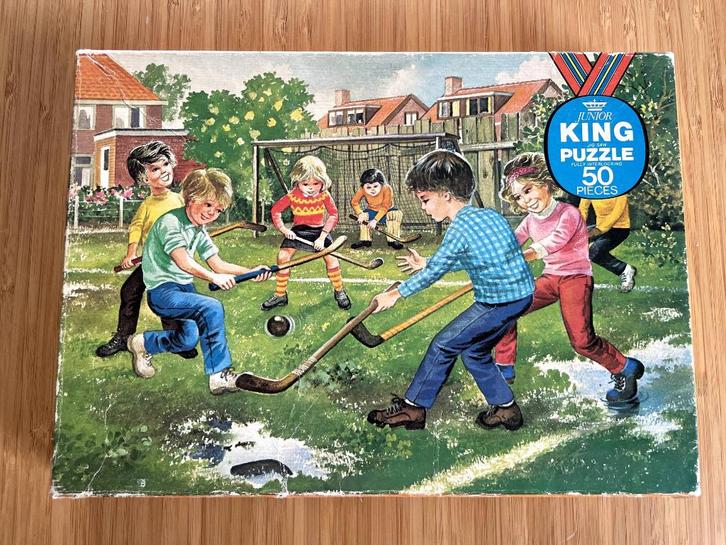 Puzzel Junior King 'Hockey' vintage, Antiek en Kunst, Antiek | Speelgoed, Ophalen