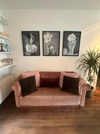 Chesterfield look, 2 zit, velvet pink, Huis en Inrichting, Ophalen, Zo goed als nieuw