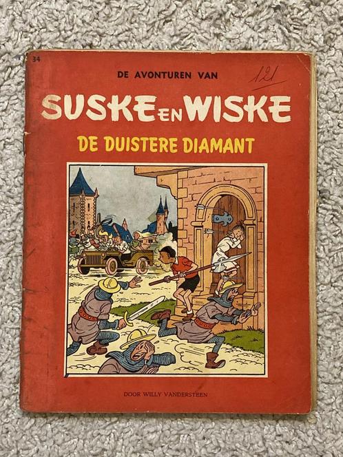 Suske en Wiske - Nr 34 - Duistere Diamant - Uit 1959, Boeken, Stripverhalen, Gelezen, Eén stripboek, Ophalen of Verzenden