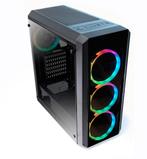 Gaming PC Case Tempered Glass 4x RGB 120mm Fans, Nieuw, Ophalen