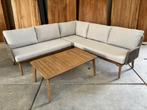 Loungehoek Enola light teaklook rope taupe, Ophalen, 5 zitplaatsen, Hardhout, Bank