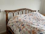 Vintage rotan tweepersoonsbed 160x200, Ophalen, Gebruikt, Bruin, Tweepersoons