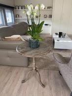 Rustieke eiken bijzettafel, Rustiek, Rond, Ophalen of Verzenden, Zo goed als nieuw