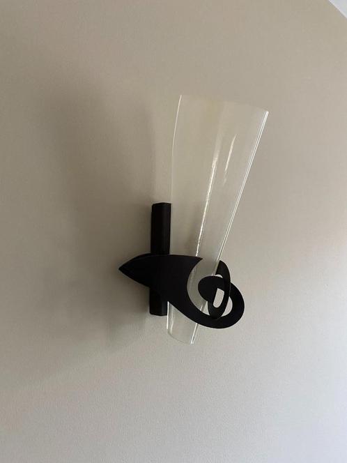 wandlamp Italiaanse designer handmade, Huis en Inrichting, Lampen | Wandlampen, Zo goed als nieuw, Glas, Metaal, Ophalen of Verzenden