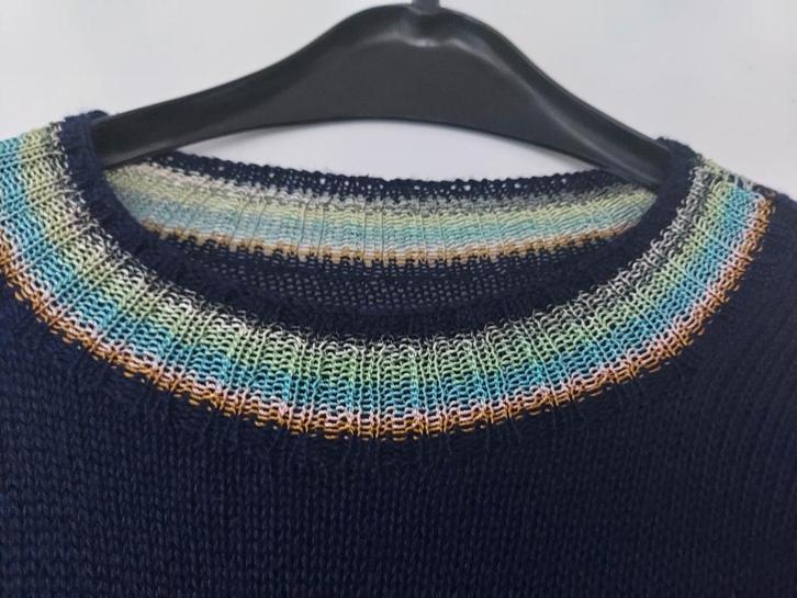 Ann Salens gebreid zijden kleed, uniek, blauw XS-S 34-36, Vêtements | Femmes, Robes, Comme neuf, Taille 34 (XS) ou plus petite