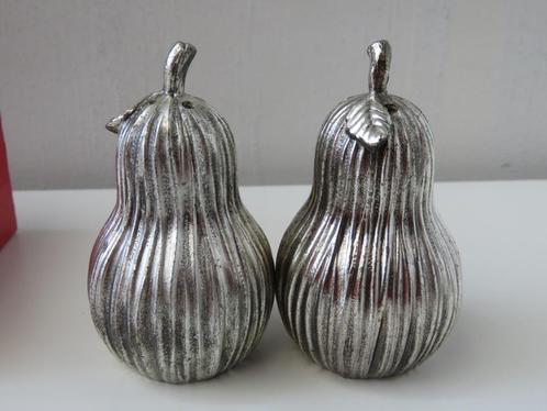 Peper en Zoutstel verzilverd peervorm, Antiek en Kunst, Curiosa en Brocante, Ophalen of Verzenden