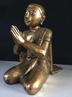Ancienne Sculpture en Bois d'un Moine ou Bouddha - Thaïlande, Antiquités & Art, Enlèvement ou Envoi