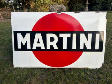 Geëmailleerde emaille plaat met vintage Martini-rand beschikbaar voor biedingen
