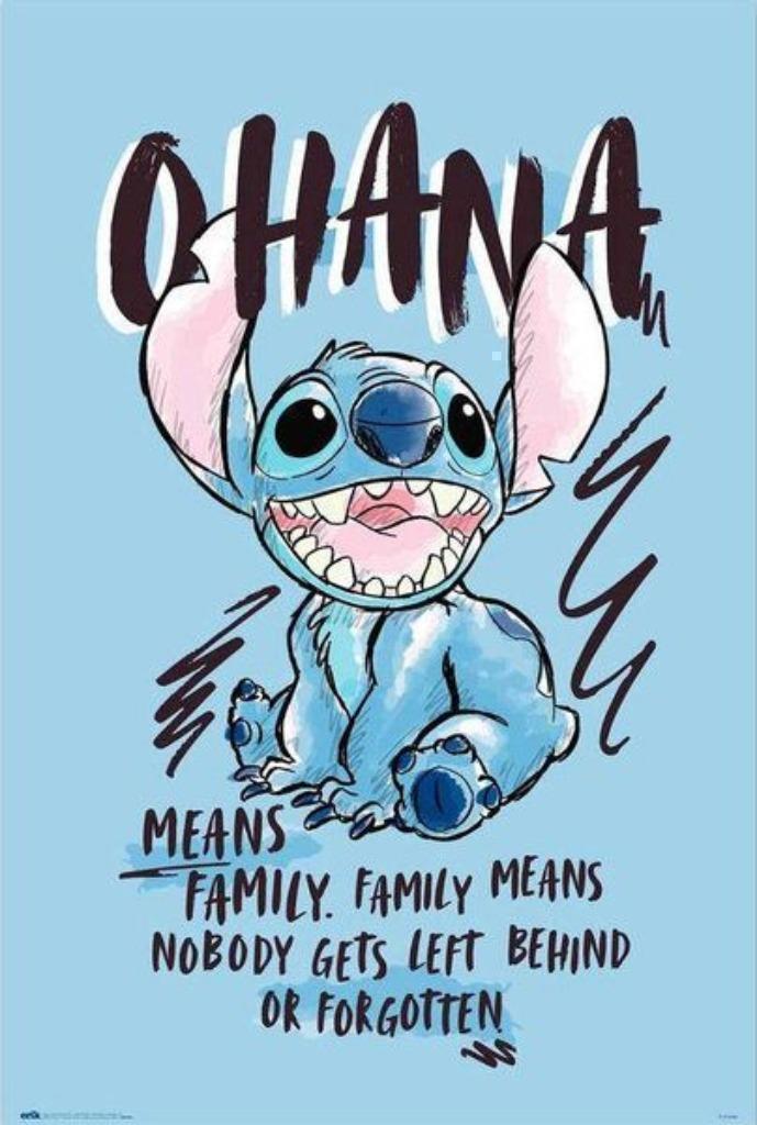 Stitch Ohana Maxi Poster - Disney, Kinderen en Baby's, Kinderkamer | Inrichting en Decoratie, Nieuw, Wanddecoratie, Ophalen of Verzenden
