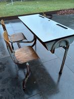 schoolbank (retro/vintage) voor kinderen, Kinderen en Baby's, Kinderkamer | Tafels en Stoelen, Ophalen, Gebruikt, Tafel(s) en Stoel(en)
