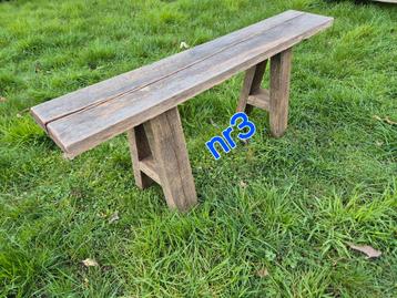 Eiken zitbank tuinbank halbank bijzetafel, Tuin en Terras, Tuinbanken, Ophalen