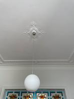 Ronde plafondlamp van wit glas, Ophalen, Zo goed als nieuw, Glas