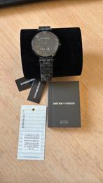 Emporio Armani GIANNI T-BAR - Horloge - zwart, Handtassen en Accessoires, Horloges | Heren, Ophalen of Verzenden, Nieuw, Polshorloge