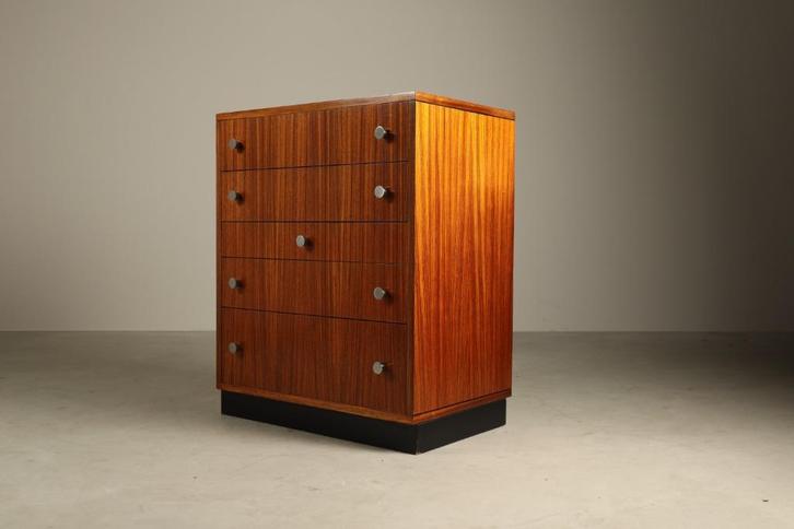 Alfred Hendrickx for Belform – Zebrano chest of drawers, 60s, Huis en Inrichting, Kasten | Ladekasten, Ophalen