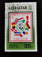 Gibraltar 1977 - Int. Postzegeltentoonstelling, vlaggen, Ophalen of Verzenden, Overige landen, Gestempeld